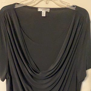 Dressy Short Sleeve Black Top